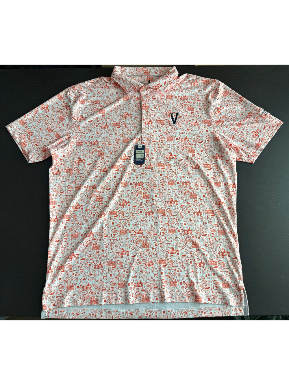 Johnnie-O Tailgater 2.0 University of Virginia Polo Large Birdwood Golf Orange